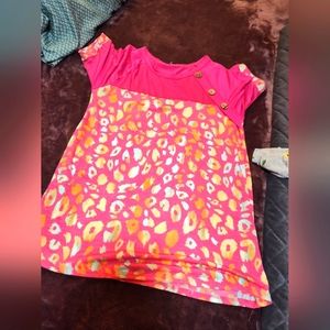 Pink leopard printed tunic size M